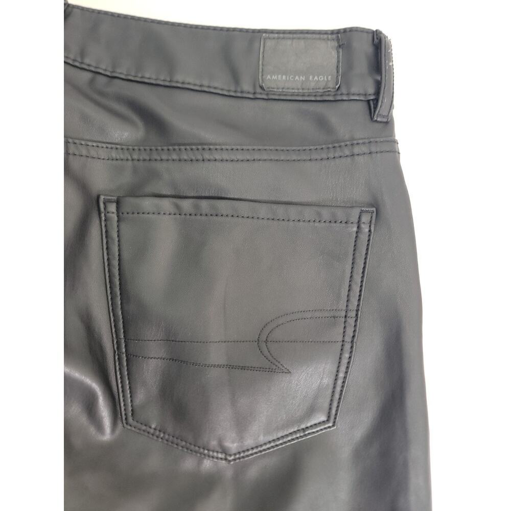 American Eagle Pants Womens SZ 12 Super High Rise Flare Faux Leather Wide Leg - Picture 10 of 10